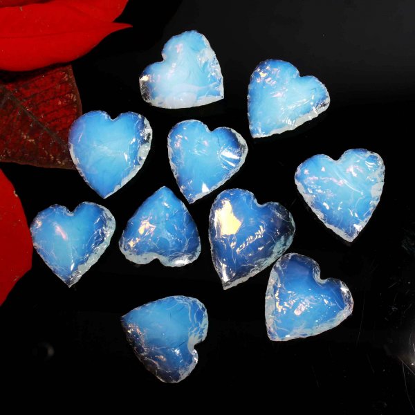 Opalite Heart Carving