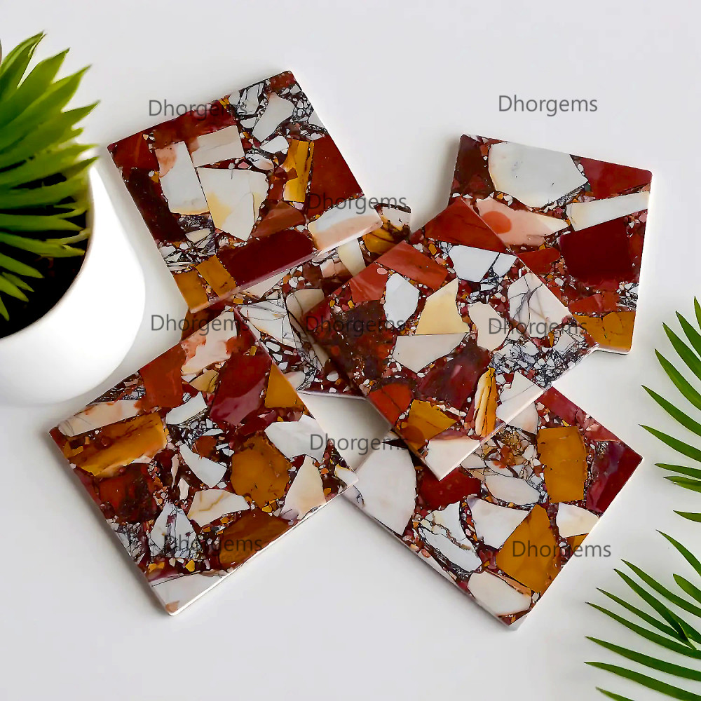 Image of 4''Mookaite Jasper Square Coasters