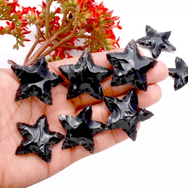 Black Obsidian Star Carving