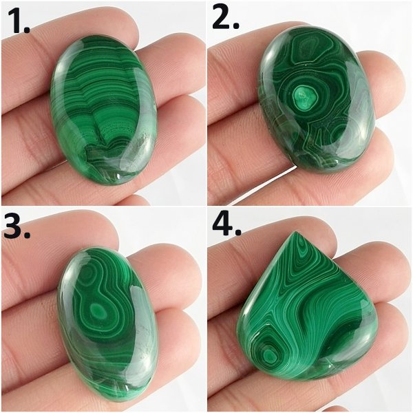 100% NATURAL GREEN MALACHITE OVAL PEAR ROUND HEART CABOCHON GEMSTONE