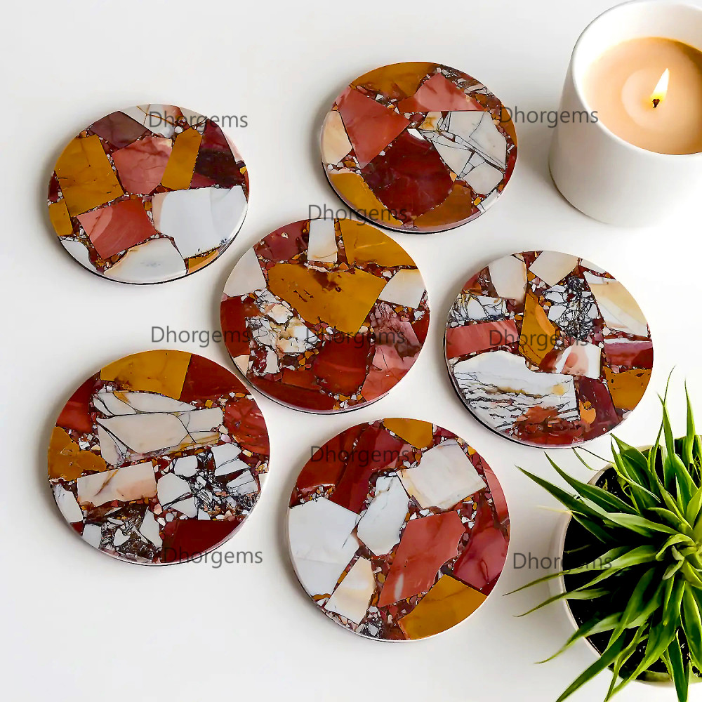 Image of 4''Mookaite Jasper Round Coasters