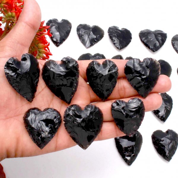 Black Obsidian Heart Carving