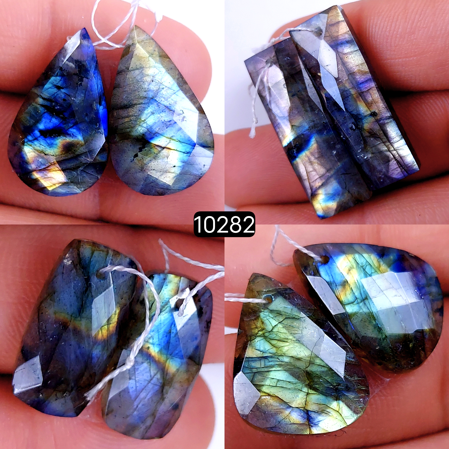 4Pair 115Cts Natural Labradorite Faceted Crystal Drill Dangle Drop Earring Pairs Silver Earrings Rose cut Labradorite Hoop Jewelry  30X10 20X10mm #10282