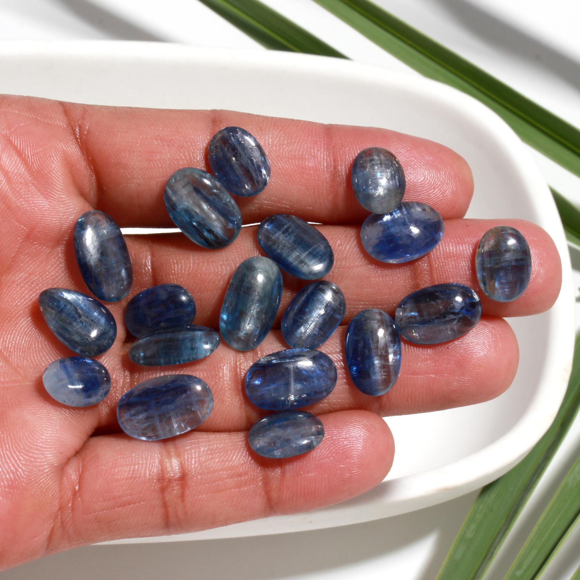 18 pcs weight 82 Cts kyanite cabochon lot size 11x9-15x9 mm