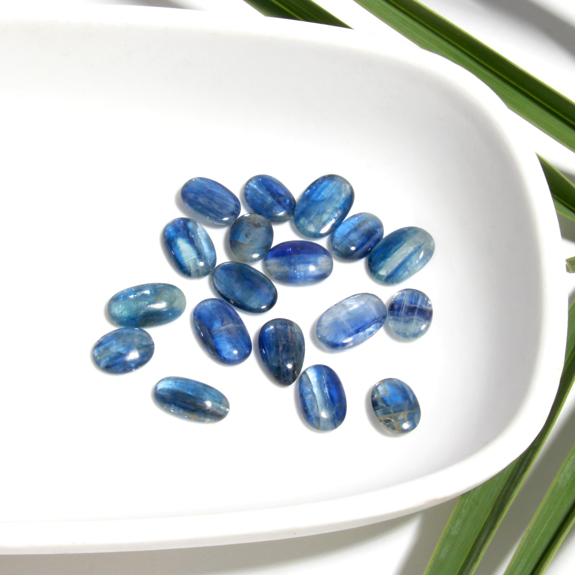 18 pcs weight 82 Cts kyanite cabochon lot size 11x9-15x9 mm