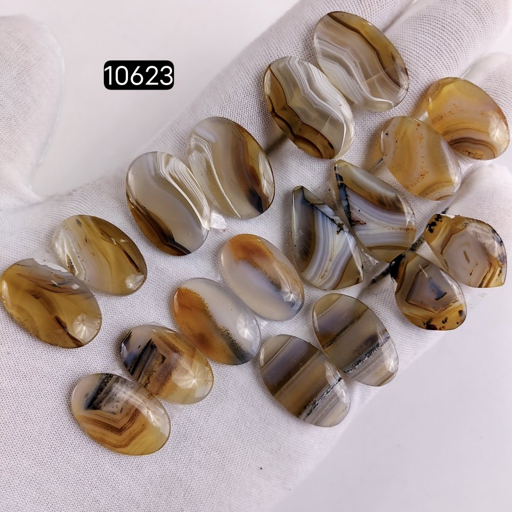 9Pair 221Cts Natural Brown Montana Agate Cabochon Loose Gemstone Crystal Pair Lot for Earrings 27x16 22x14mm #10623