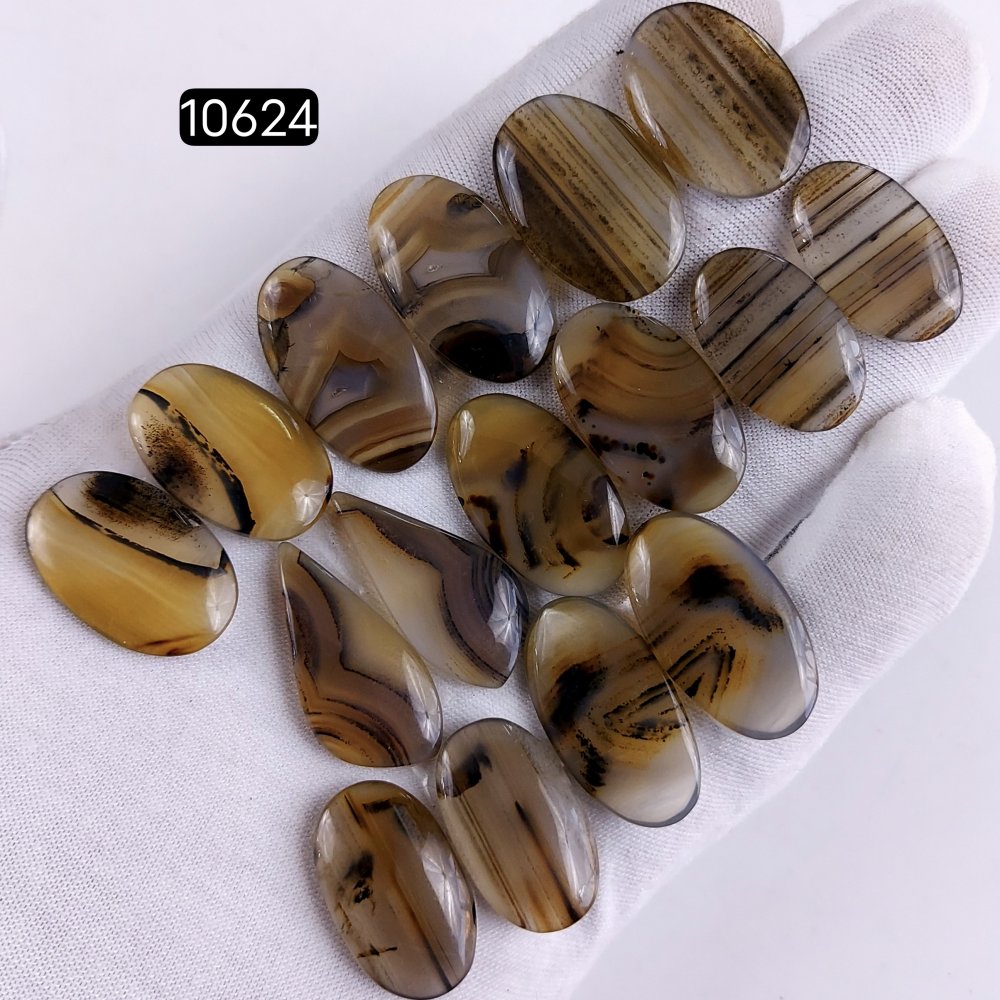 8Pair 191Cts Natural Brown Montana Agate Cabochon Loose Gemstone Crystal Pair Lot for Earrings 27x14 22x14mm #10624