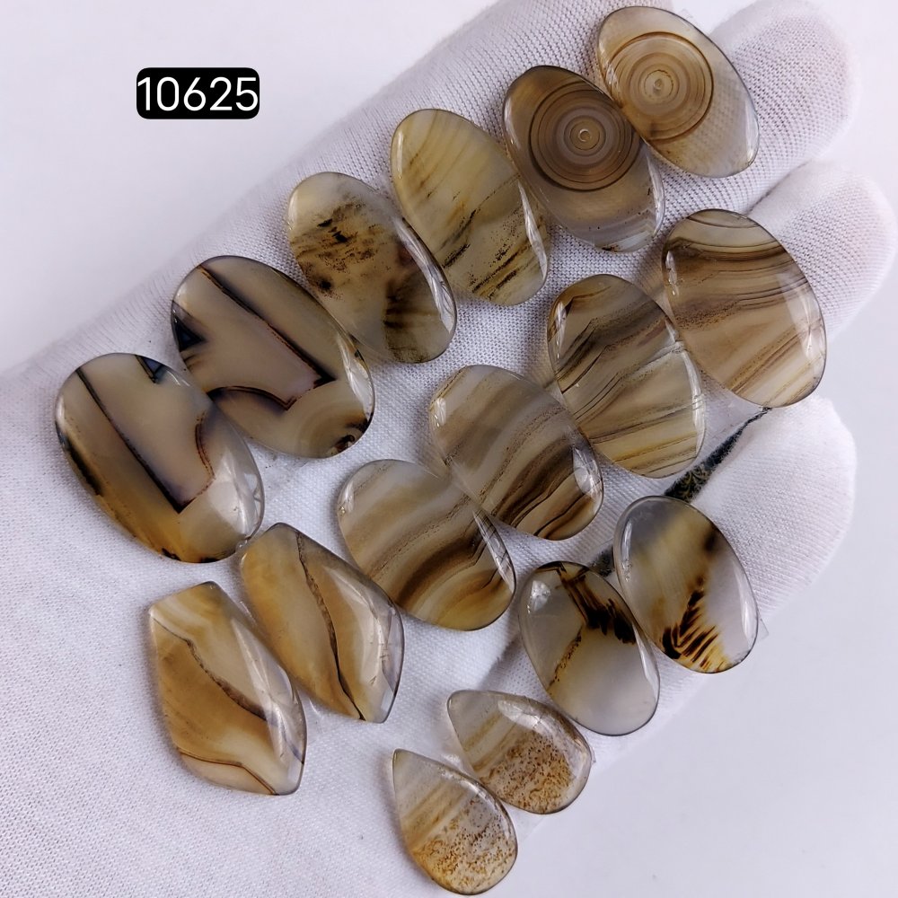 8Pair 181Cts Natural Brown Montana Agate Cabochon Loose Gemstone Crystal Pair Lot for Earrings 28x16 20x10mm #10625