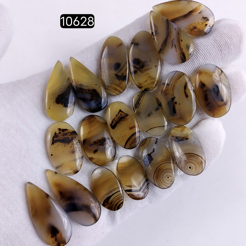 9Pair 197Cts Natural Brown Montana Agate Cabochon Loose Gemstone Crystal Pair Lot for Earrings 32x14 20x14mm #10628