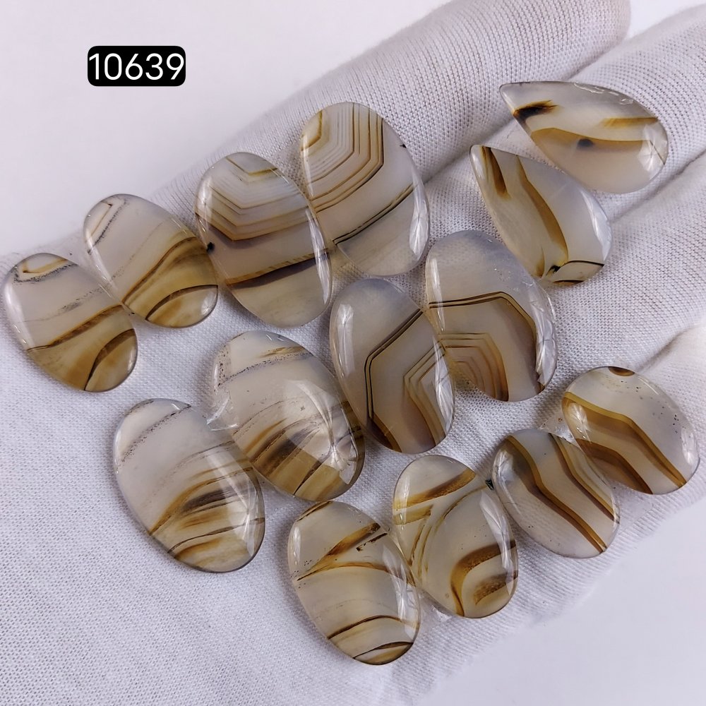 7Pair 157Cts Natural Brown Montana Agate Cabochon Loose Gemstone Crystal Pair Lot for Earrings 26x16 20x14mm #10639