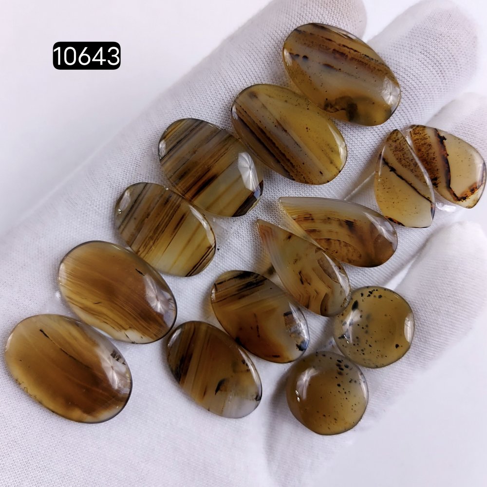 7Pair 132Cts Natural Brown Montana Agate Cabochon Loose Gemstone Crystal Pair Lot for Earrings 25x15 16x16mm #10643