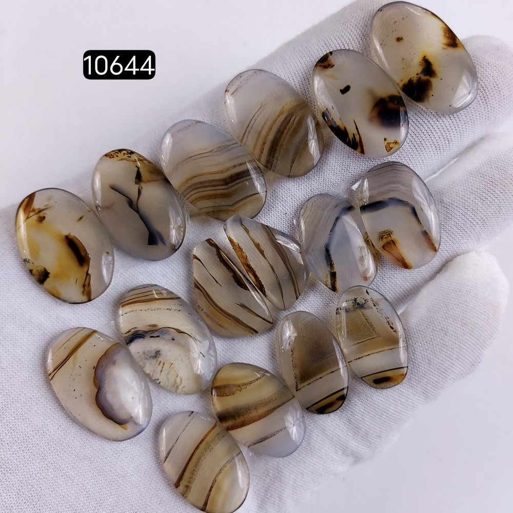 8Pair 153Cts Natural Brown Montana Agate Cabochon Loose Gemstone Crystal Pair Lot for Earrings 26x15 20x14mm #10644