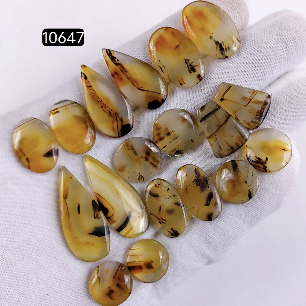 9Pair 145Cts Natural Brown Montana Agate Cabochon Loose Gemstone Crystal Pair Lot for Earrings 27x14 14x14mm #10647