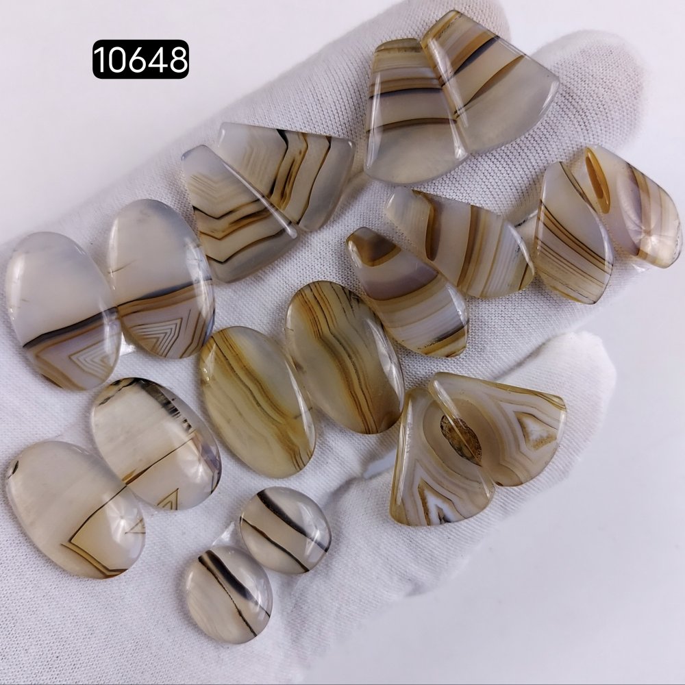 9Pair 170Cts Natural Brown Montana Agate Cabochon Loose Gemstone Crystal Pair Lot for Earrings 25x15 15x12mm #10648