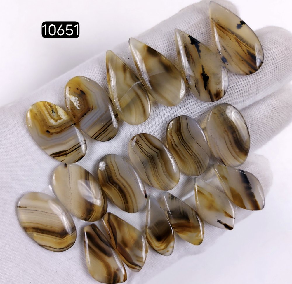 9Pair 164Cts Natural Brown Montana Agate Cabochon Loose Gemstone Crystal Pair Lot for Earrings 28x12 20x10mm #10651