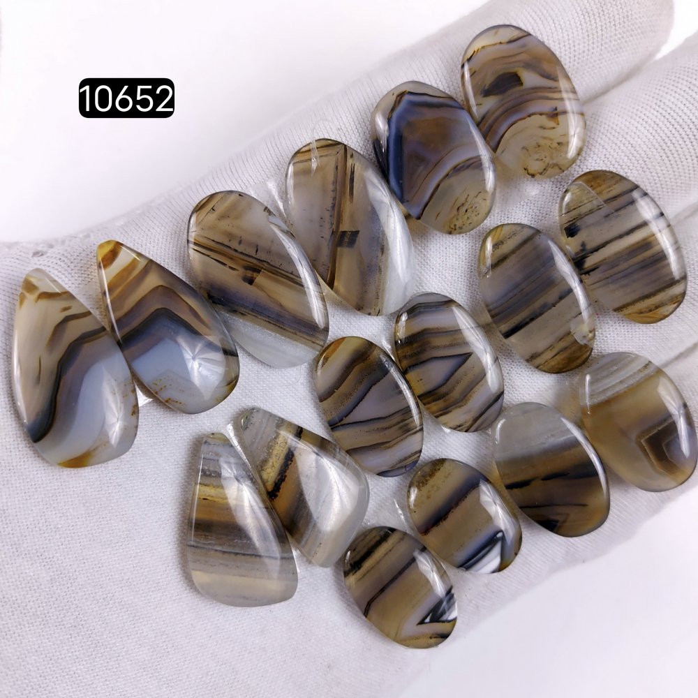 8Pair 172Cts Natural Brown Montana Agate Cabochon Loose Gemstone Crystal Pair Lot for Earrings 27x15 20x14mm #10652
