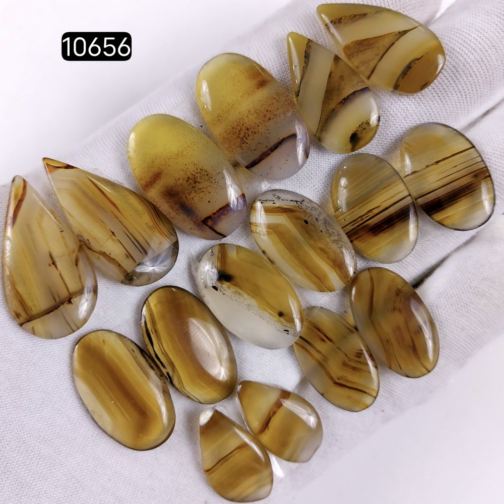 8Pair 181Cts Natural Brown Montana Agate Cabochon Loose Gemstone Crystal Pair Lot for Earrings 28x16 20x12mm #10656