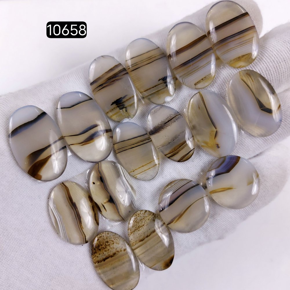 8Pair 189Cts Natural Brown Montana Agate Cabochon Loose Gemstone Crystal Pair Lot for Earrings 26x16 17x17mm #10658