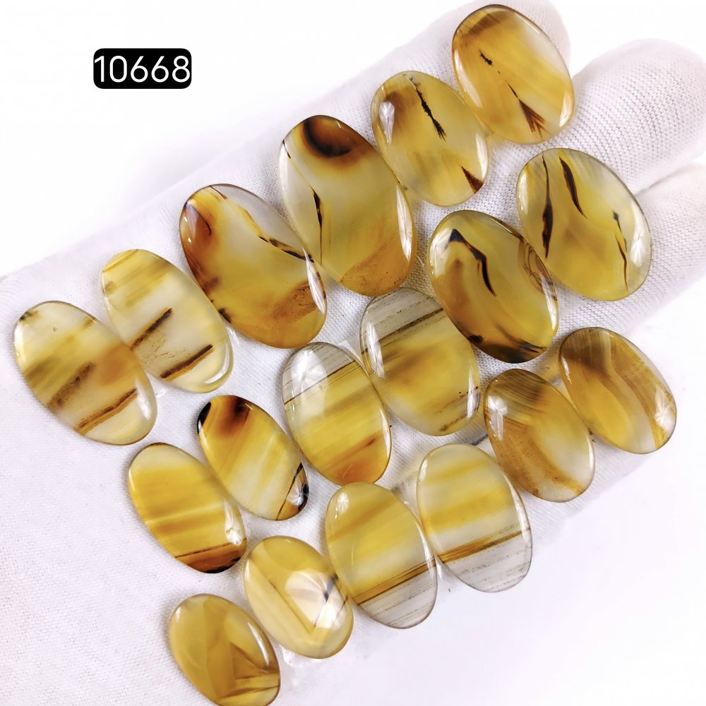 9Pair 187Cts Natural Brown Montana Agate Cabochon Loose Gemstone Crystal Pair Lot for Earrings 30x18 20x12mm #10668