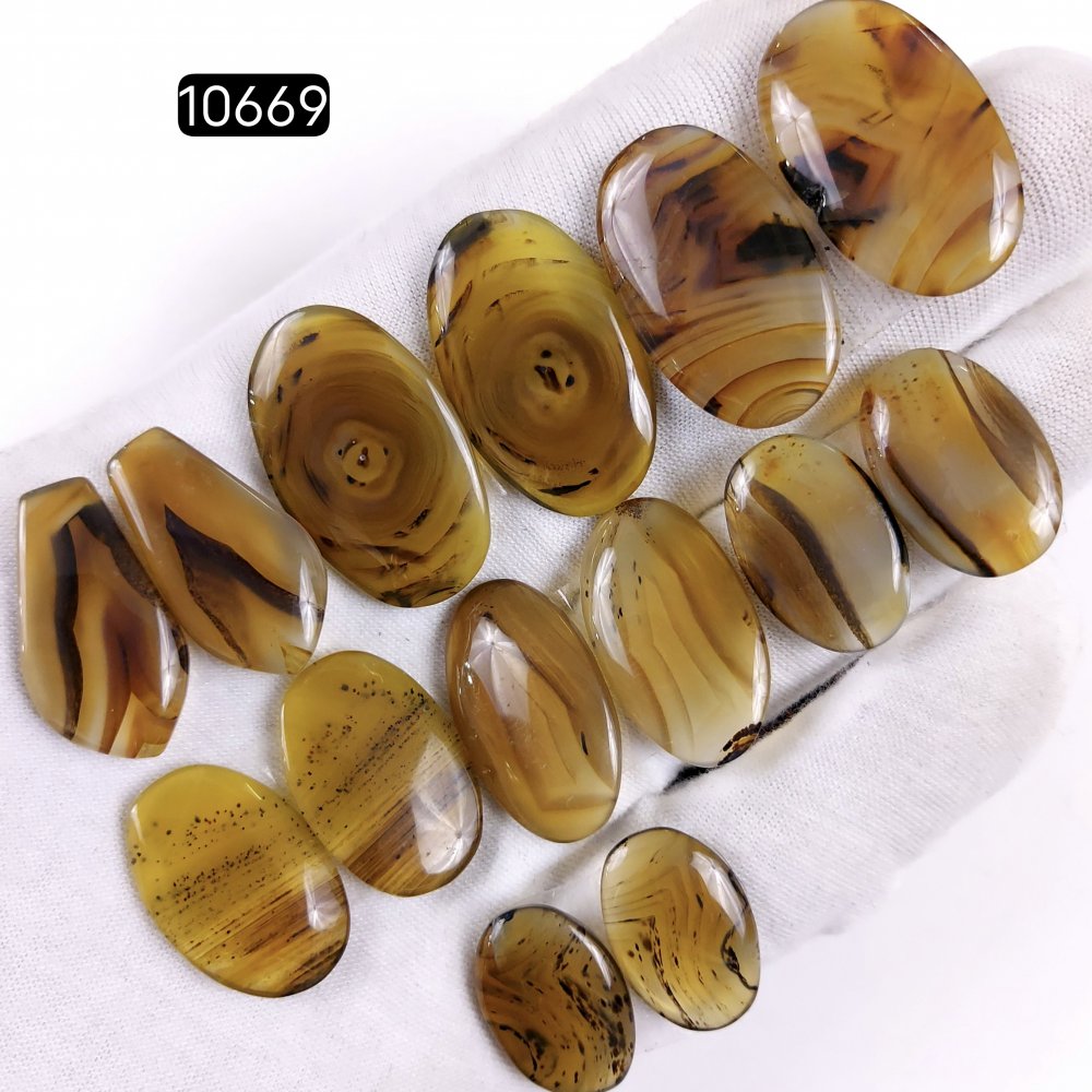 7Pair 188Cts Natural Brown Montana Agate Cabochon Loose Gemstone Crystal Pair Lot for Earrings 28x17 20x12mm #10669