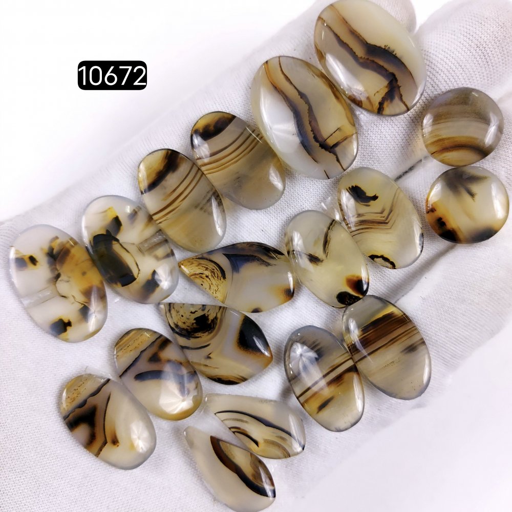 9Pair 182Cts Natural Brown Montana Agate Cabochon Loose Gemstone Crystal Pair Lot for Earrings 28x18 15x15mm #10672