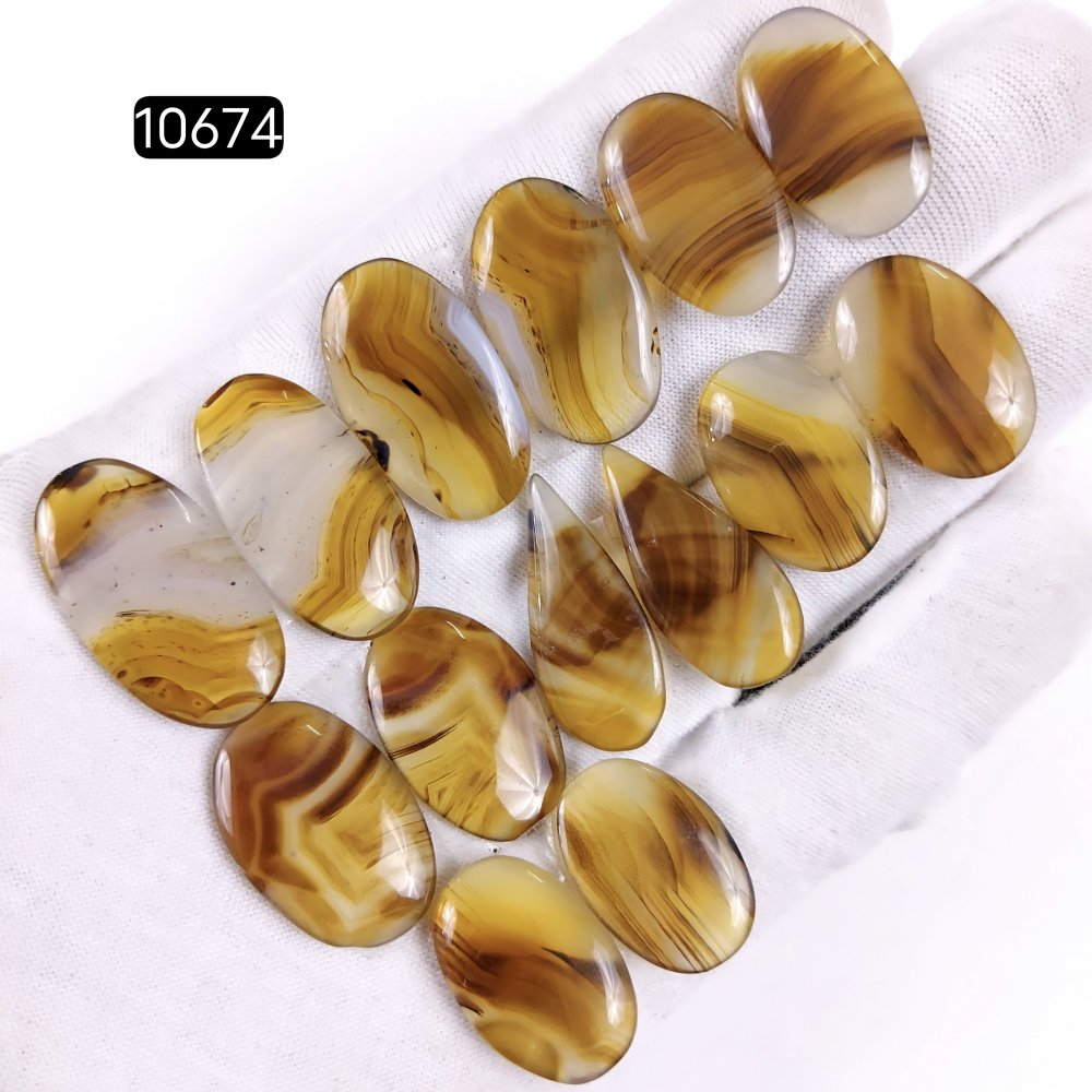 7Pair 165Cts Natural Brown Montana Agate Cabochon Loose Gemstone Crystal Pair Lot for Earrings 27x15 22x15mm #10674