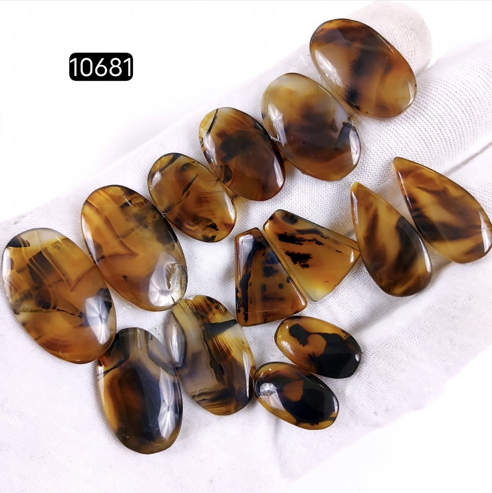 7Pair 176Cts Natural Brown Montana Agate Cabochon Loose Gemstone Crystal Pair Lot for Earrings 26x16 19x10mm #10681