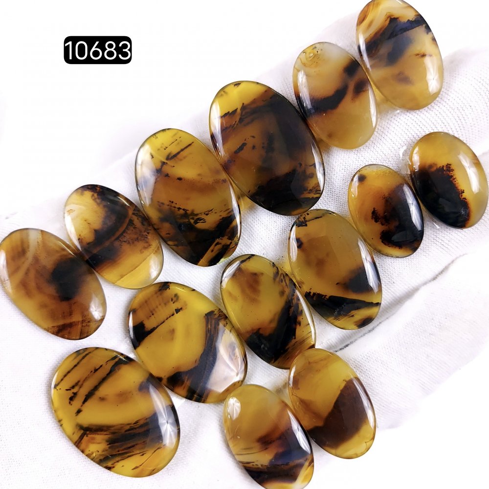 7Pair 204Cts Natural Brown Montana Agate Cabochon Loose Gemstone Crystal Pair Lot for Earrings 28x20 18x14mm #10683