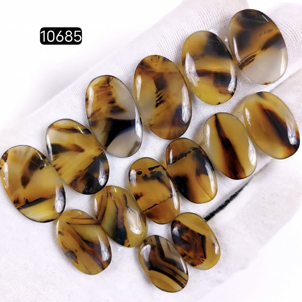 7Pair 157Cts Natural Brown Montana Agate Cabochon Loose Gemstone Crystal Pair Lot for Earrings 26x16 18x12mm #10685