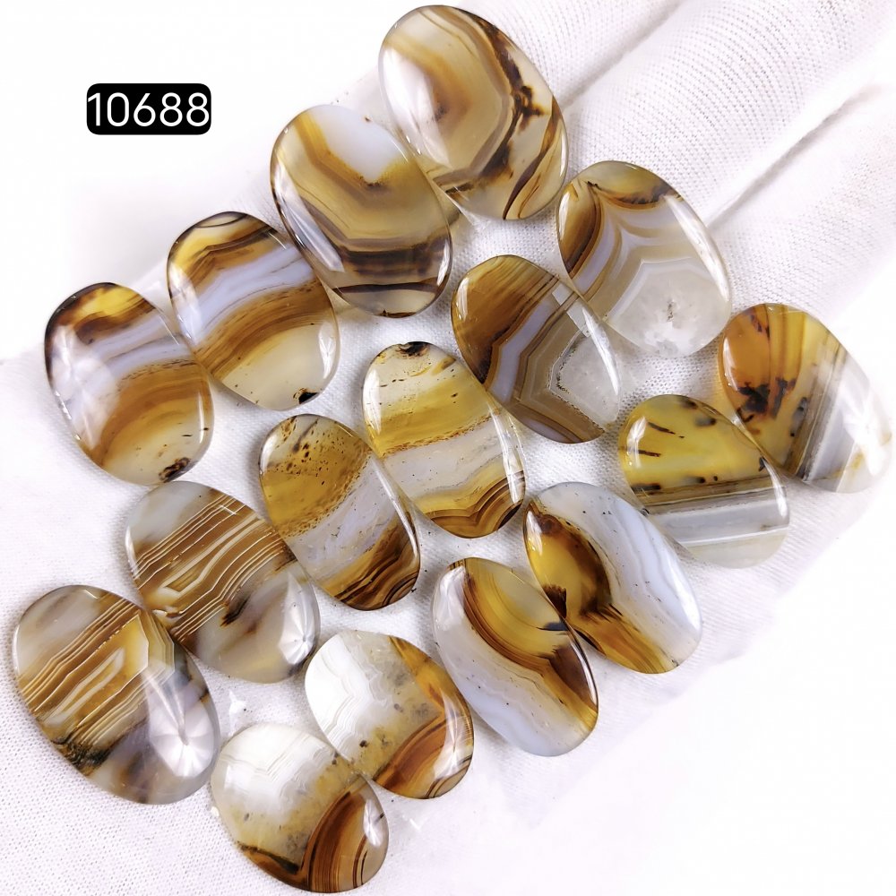 8Pair 226Cts Natural Brown Montana Agate Cabochon Loose Gemstone Crystal Pair Lot for Earrings 26x15 22x14mm #10688