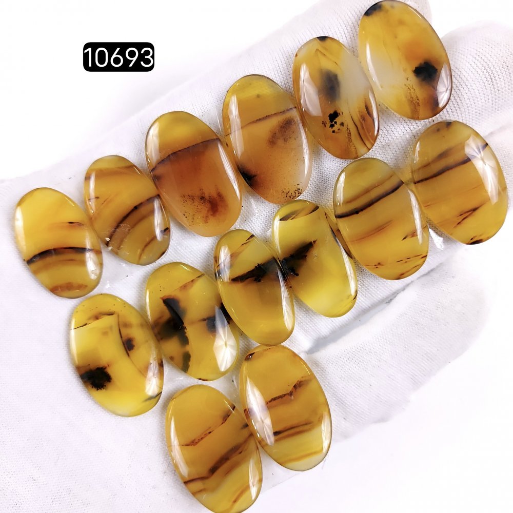 7Pair 195Cts Natural Brown Montana Agate Cabochon Loose Gemstone Crystal Pair Lot for Earrings 25x15 22x14mm #10693