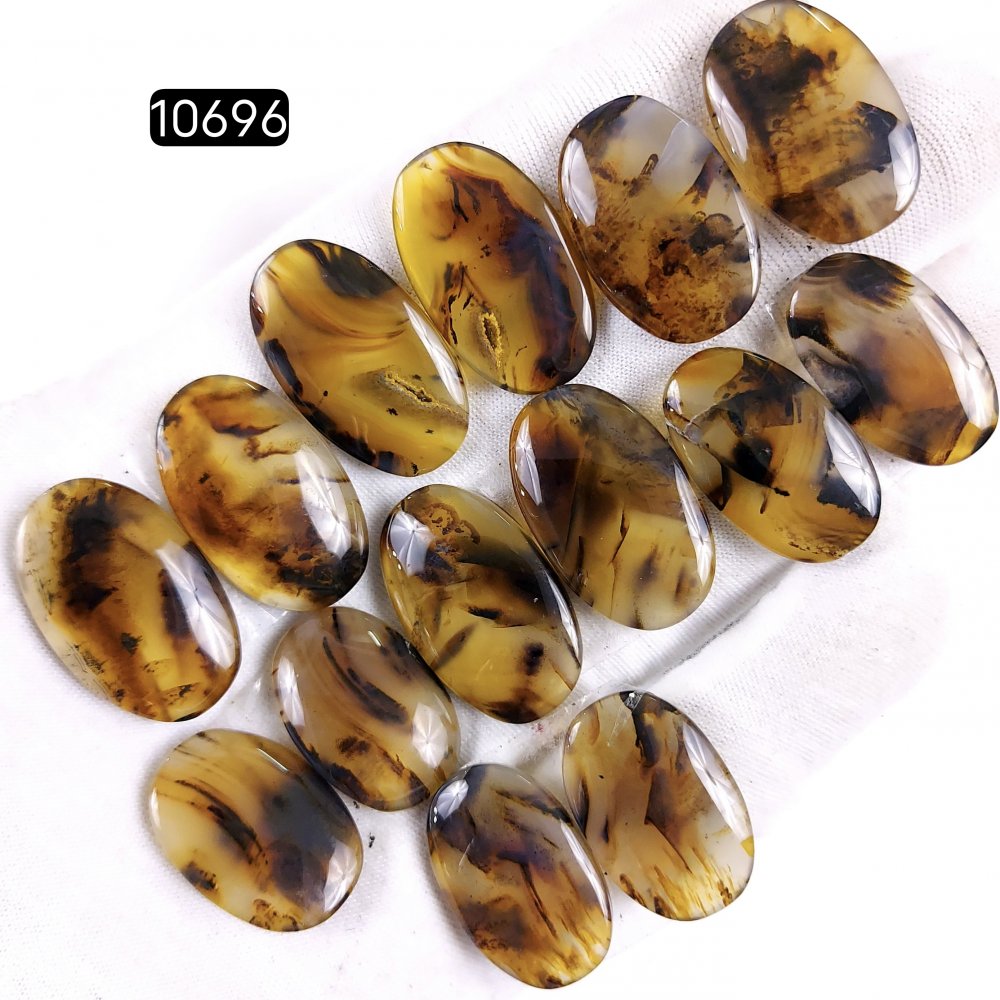 7Pair 233Cts Natural Brown Montana Agate Cabochon Loose Gemstone Crystal Pair Lot for Earrings 27x12 22x15mm #10696
