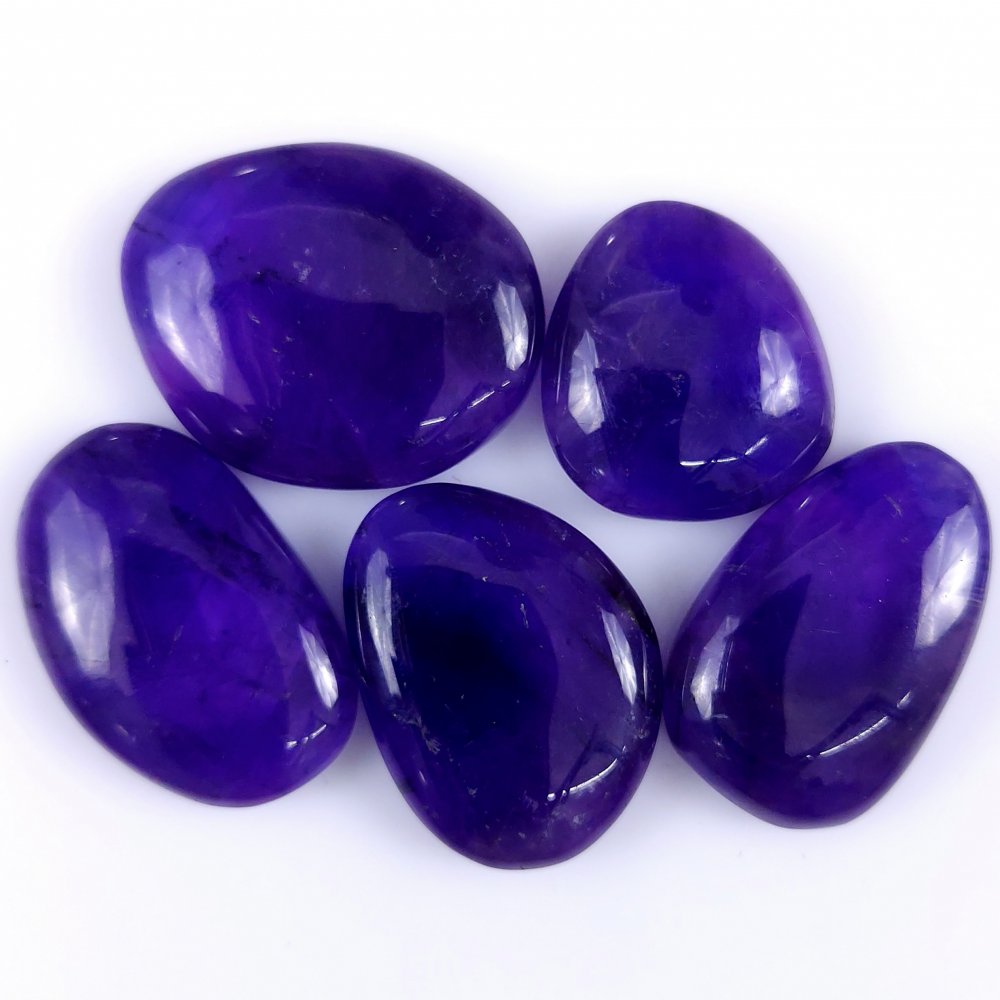 5Pcs 199Cts. Natural Purple Amethyst Cabochon Mix Shape Loose Gemstone#107