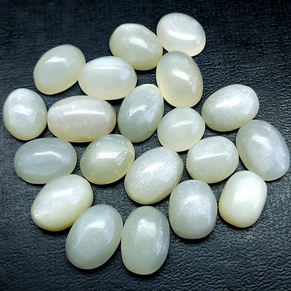 20Pcs 191Cts Natural White Moonstone Cabochon Loose Gemstone Mix Shapes and Size Moonstone Jewelry Making Crystal Lot 15x12 12x9mm #10702