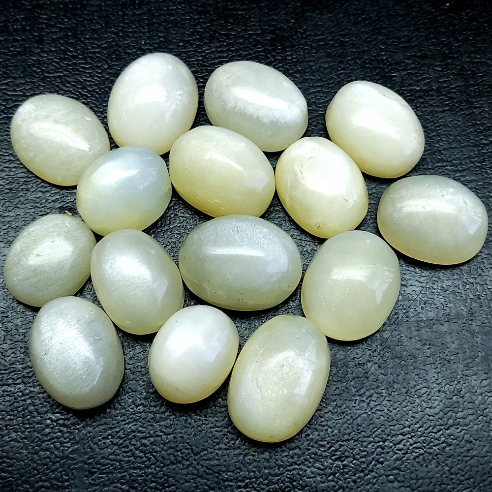 15Pcs 196Cts Natural White Moonstone Cabochon Loose Gemstone Mix Shapes and Size Moonstone Jewelry Making Crystal Lot 17x12 14x12mm #10704