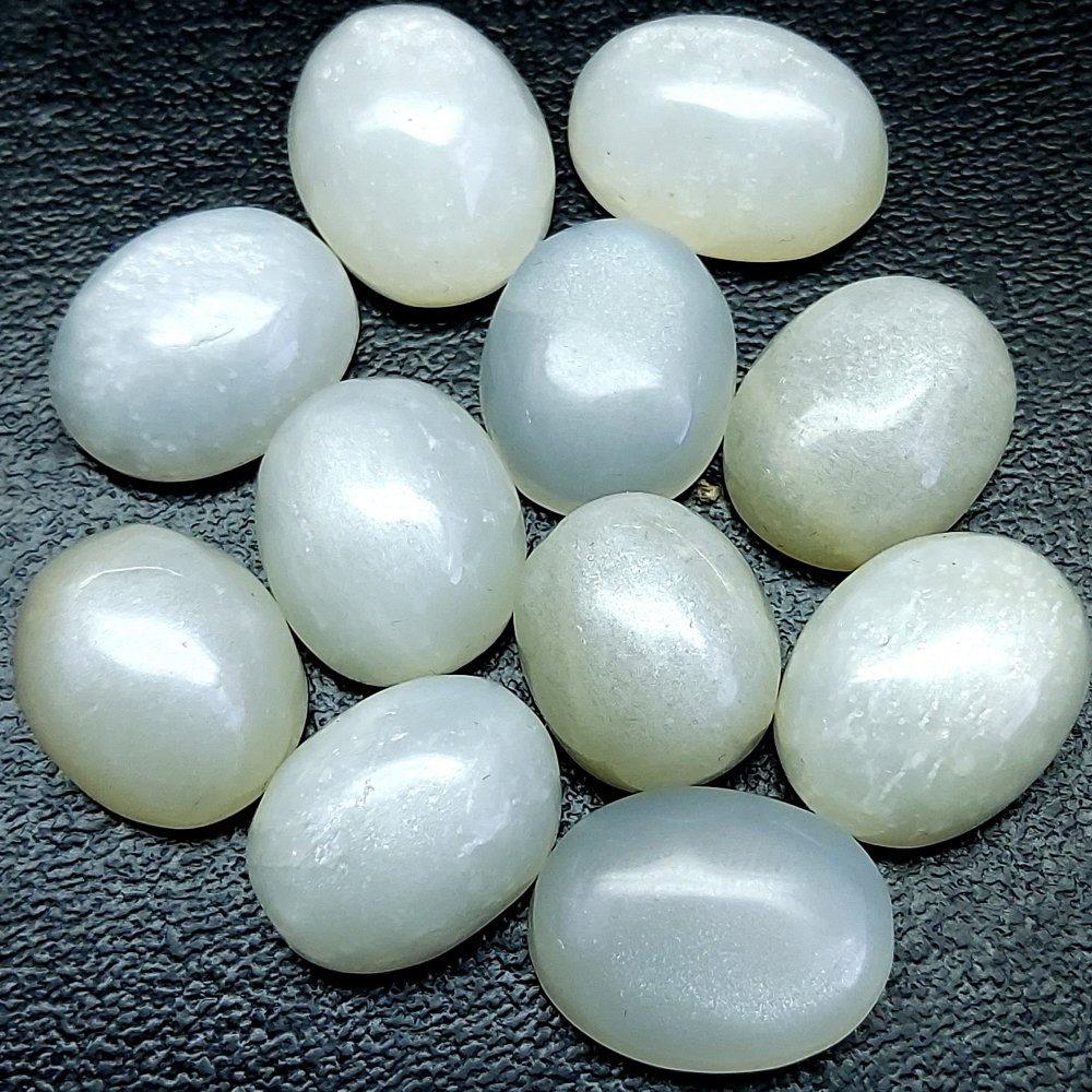 11Pcs 190Cts Natural White Moonstone Cabochon Loose Gemstone Mix Shapes and Size Moonstone Jewelry Making Crystal Lot 20x15 16x14mm #10706