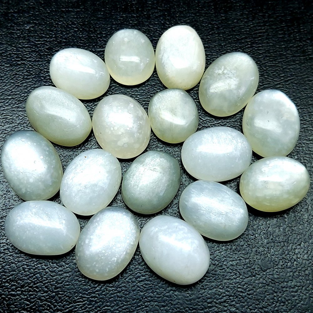 17Pcs 200Cts Natural White Moonstone Cabochon Loose Gemstone Mix Shapes and Size Moonstone Jewelry Making Crystal Lot 20x14 14x12mm #10710