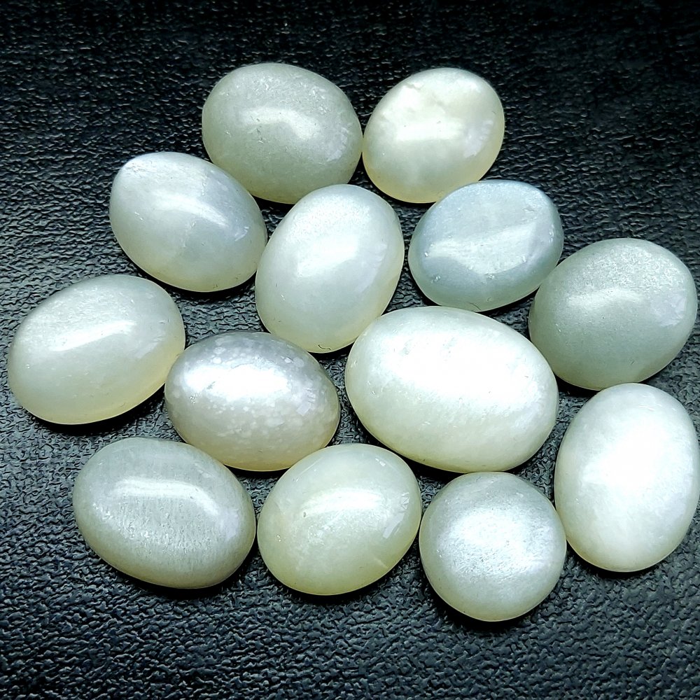 13Pcs 238Cts Natural White Moonstone Cabochon Loose Gemstone Mix Shapes and Size Moonstone Jewelry Making Crystal Lot 22x18 15x15mm #10711