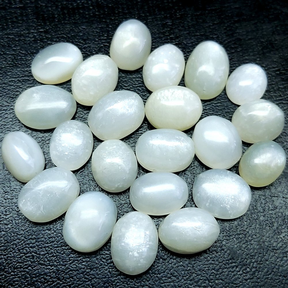 22Pcs 184Cts Natural White Moonstone Cabochon Loose Gemstone Mix Shapes and Size Moonstone Jewelry Making Crystal Lot 15x10 12x10mm #10712