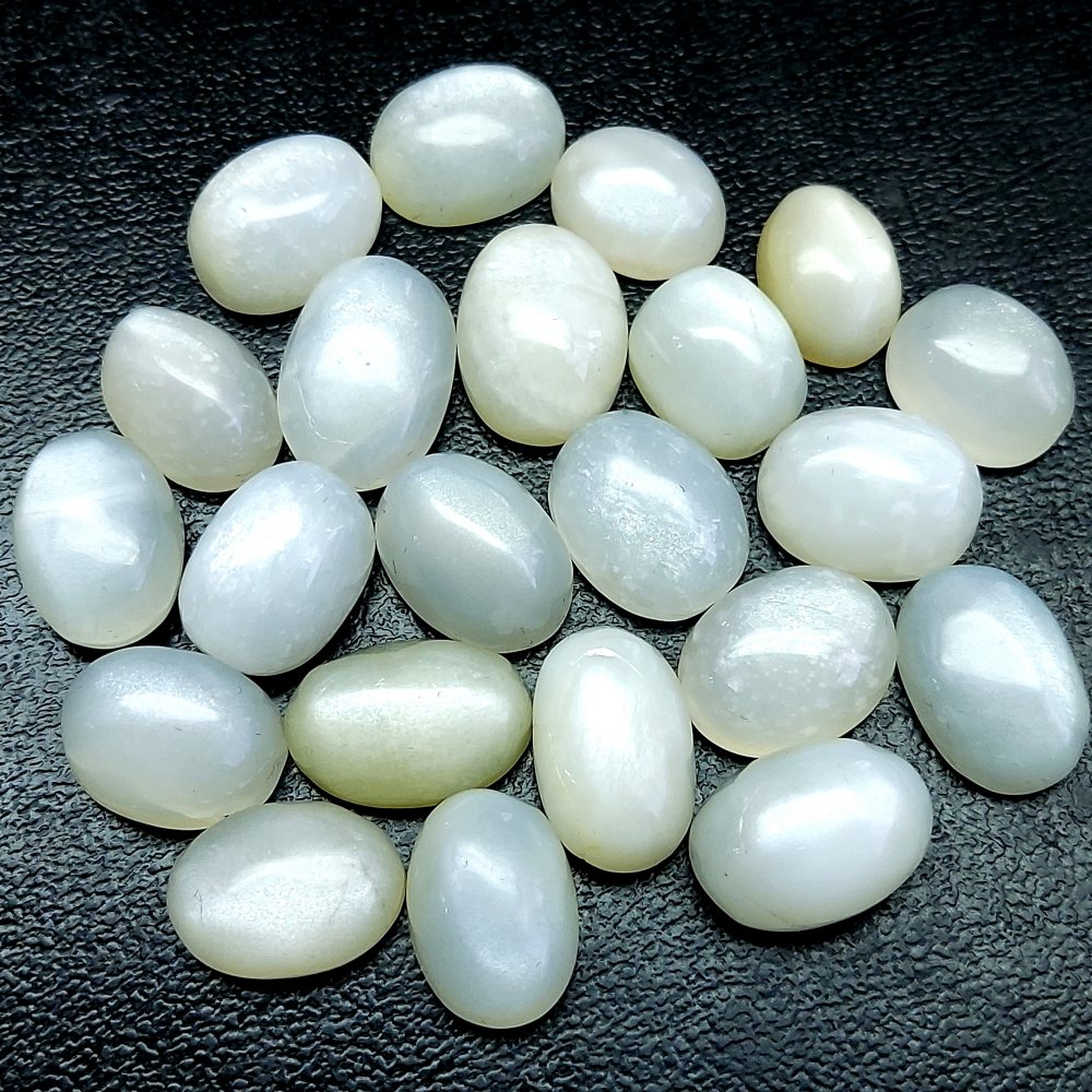 22Pcs 200Cts Natural White Moonstone Cabochon Loose Gemstone Mix Shapes and Size Moonstone Jewelry Making Crystal Lot 16x12 12x10mm #10713