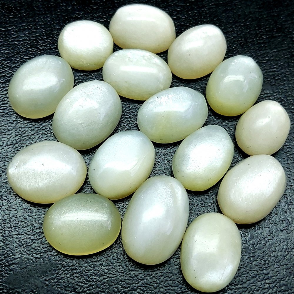 16Pcs 200Cts Natural White Moonstone Cabochon Loose Gemstone Mix Shapes and Size Moonstone Jewelry Making Crystal Lot 20x14 12x12mm #10714