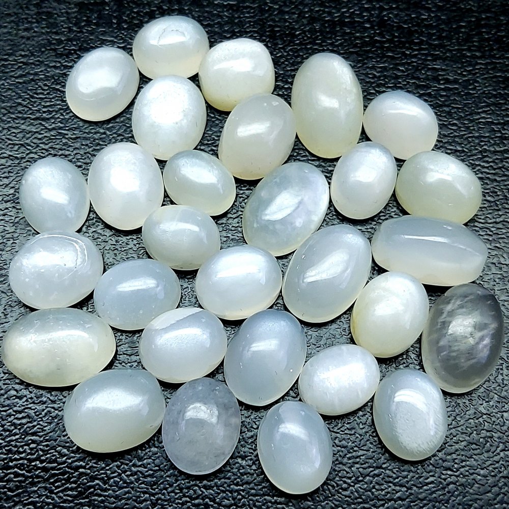 29Pcs 144Cts Natural White Moonstone Cabochon Loose Gemstone Mix Shapes and Size Moonstone Jewelry Making Crystal Lot 14x9 11x9mm #10716
