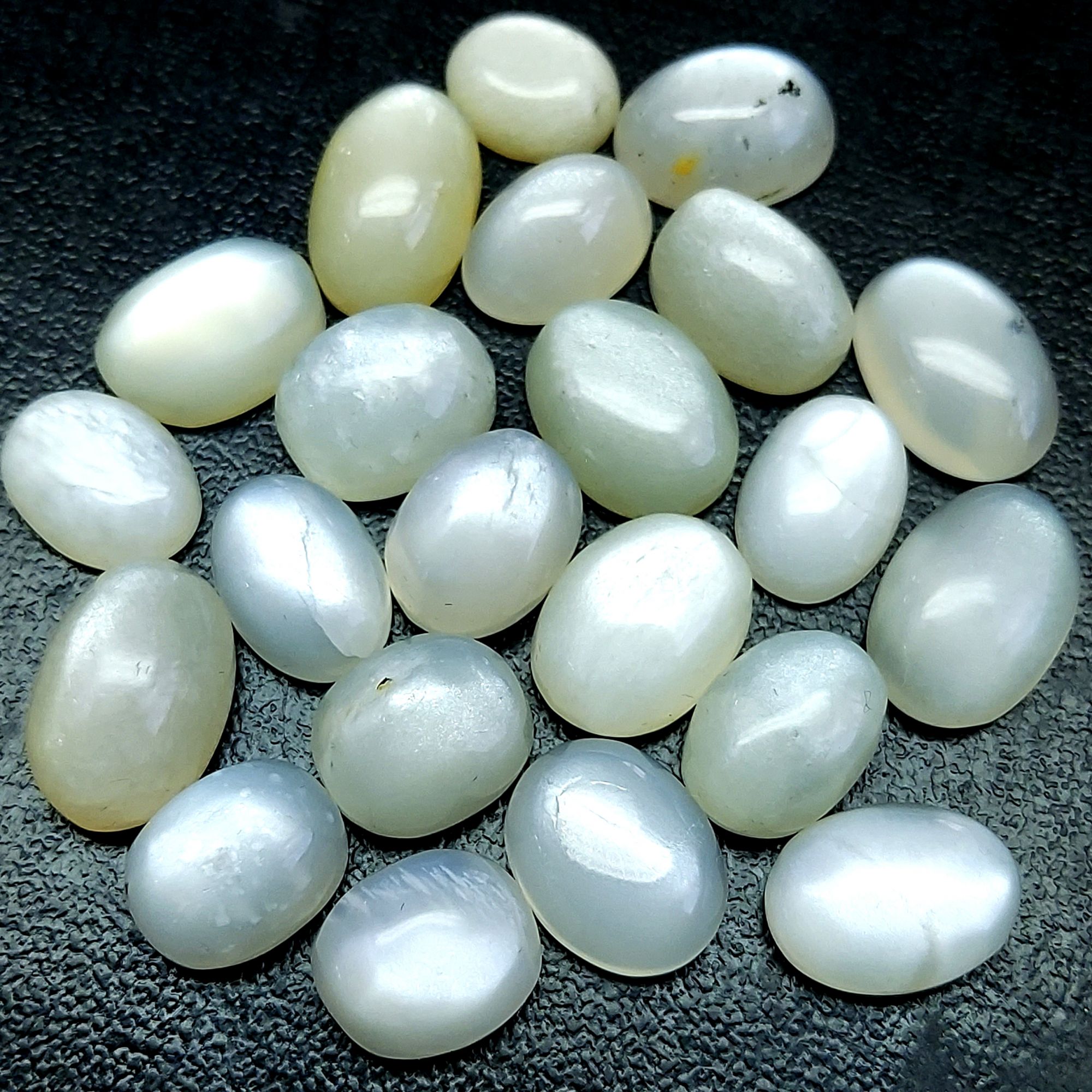 22Pcs 187Cts Natural White Moonstone Cabochon Loose Gemstone Mix Shapes and Size Moonstone Jewelry Making Crystal Lot 17x10 12x10mm 10717