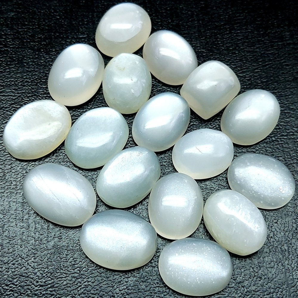 17Pcs 179Cts Natural White Moonstone Cabochon Loose Gemstone Mix Shapes and Size Moonstone Jewelry Making Crystal Lot 17x12 15x12mm #10719