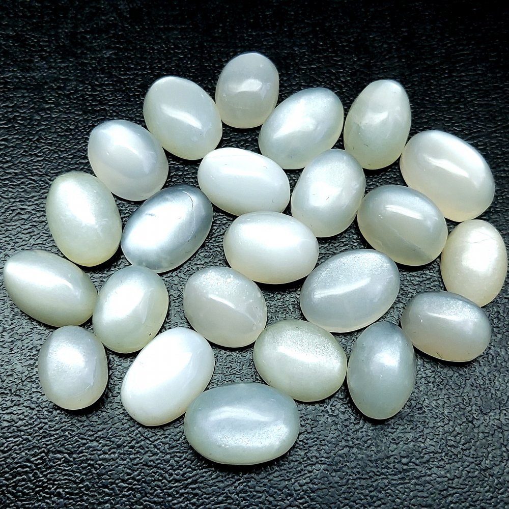 23Pcs 198Cts Natural White Moonstone Cabochon Loose Gemstone Mix Shapes and Size Moonstone Jewelry Making Crystal Lot 16x12 12x9mm #10721