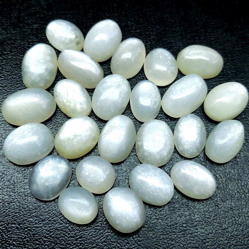 25Pcs 216Cts Natural White Moonstone Cabochon Loose Gemstone Mix Shapes and Size Moonstone Jewelry Making Crystal Lot 17x10 12x10mm #10722
