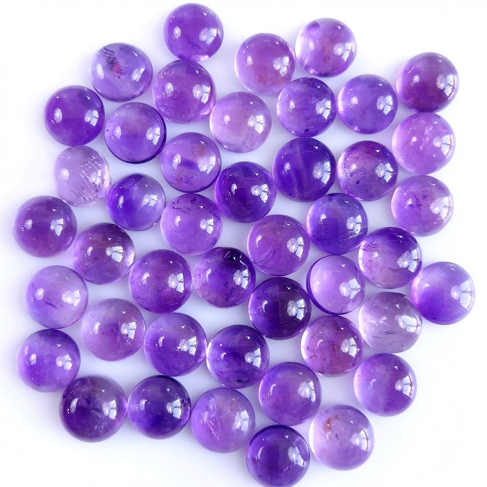 44Pcs 125Cts Natural Amethyst Cabochon Loose Gemstone Crystal Lot for Jewelry Making Gift For Her 9X9mm #10833