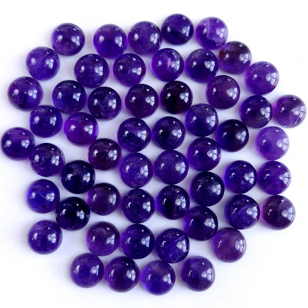 54Pcs 82Cts Natural Amethyst Cabochon Loose Gemstone Crystal Lot for Jewelry Making Gift For Her 7x7mm #10850