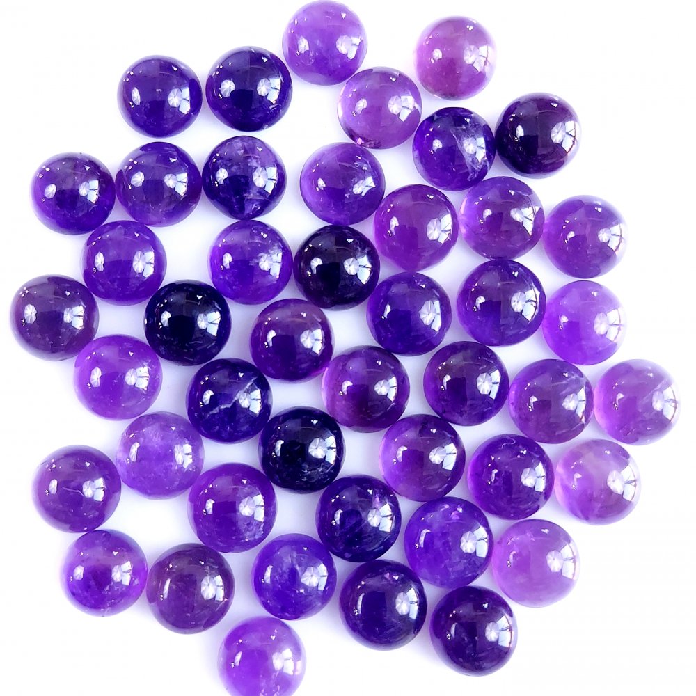 45Pcs 133Cts Natural Amethyst Cabochon Loose Gemstone Crystal Lot for Jewelry Making Gift For Her 9x9mm #10863
