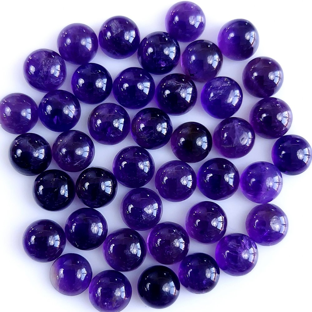 40Pcs 64Cts Natural Amethyst Cabochon Loose Gemstone Crystal Lot for Jewelry Making Gift For Her 7x7mm #10865